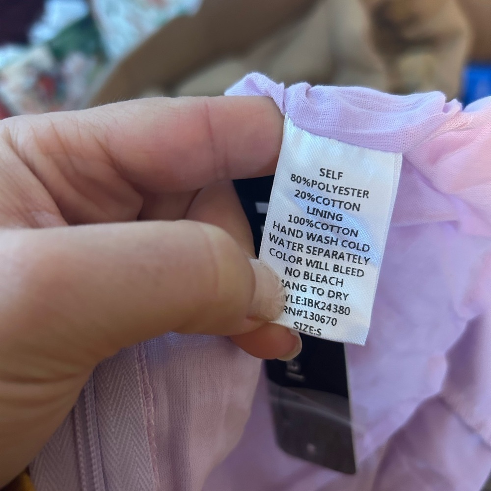 NWT Ina Lavender Ruffle Tie Back Top - Picture 5 of 8